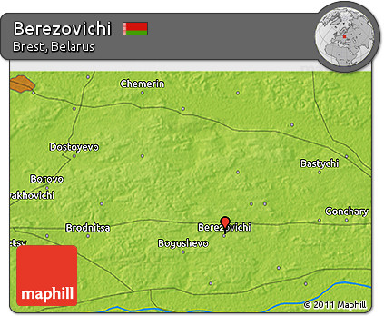 Physical 3D Map of Berezovichi