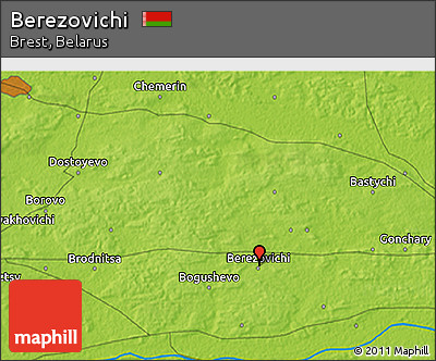 Physical 3D Map of Berezovichi