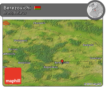 Satellite 3D Map of Berezovichi