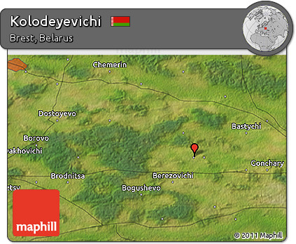 Satellite 3D Map of Kolodeyevichi
