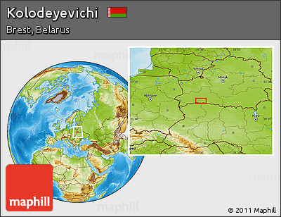 Physical Location Map of Kolodeyevichi