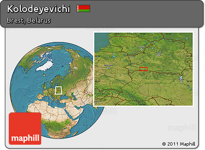 Satellite Location Map of Kolodeyevichi