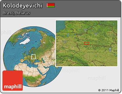 Satellite Location Map of Kolodeyevichi