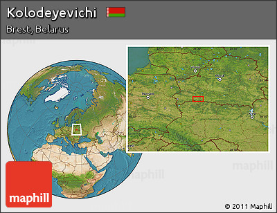Satellite Location Map of Kolodeyevichi