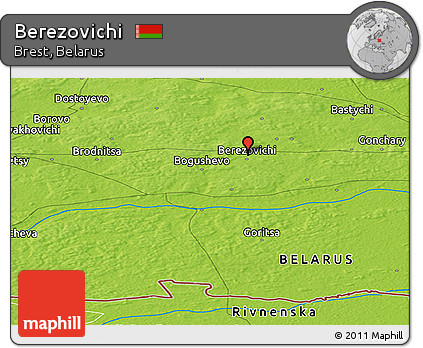 Physical Panoramic Map of Berezovichi