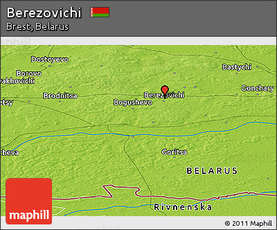 Physical Panoramic Map of Berezovichi