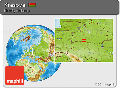 Physical Location Map of Krasova