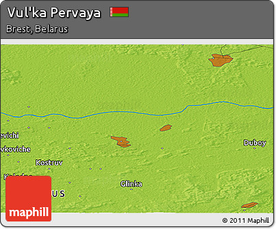 Physical Panoramic Map of Vul'ka Pervaya