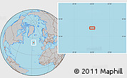Gray Location Map of the area around 52° 6' 54" N, 26° 16' 29" W