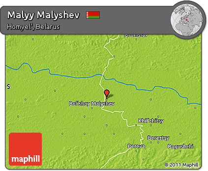 Physical 3D Map of Malyy Malyshev