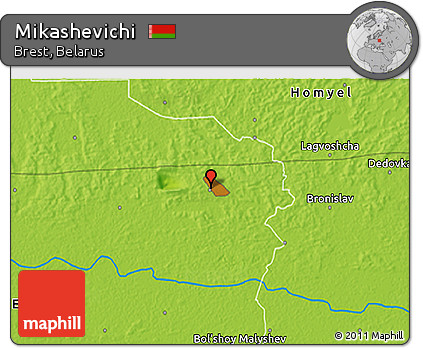 Physical 3D Map of Mikashevichi