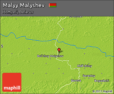 Physical 3D Map of Malyy Malyshev