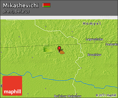 Physical 3D Map of Mikashevichi