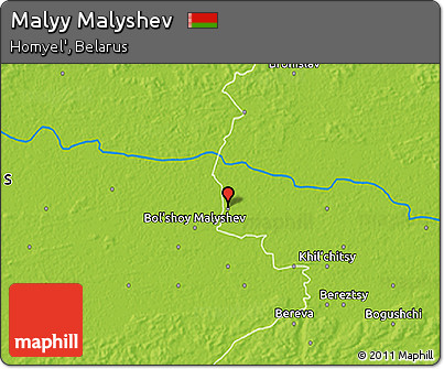 Physical 3D Map of Malyy Malyshev