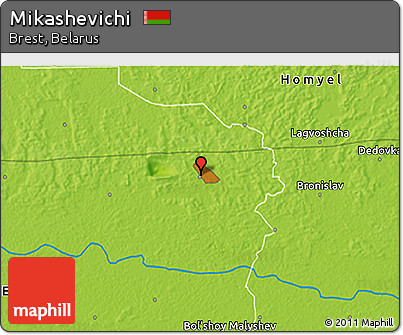 Physical 3D Map of Mikashevichi