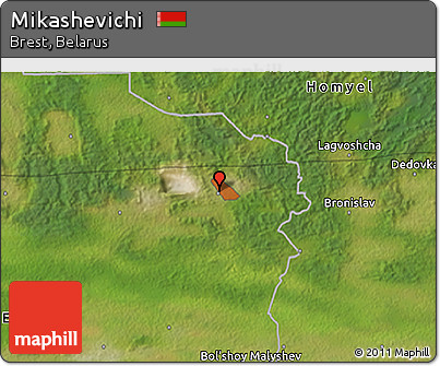 Satellite 3D Map of Mikashevichi