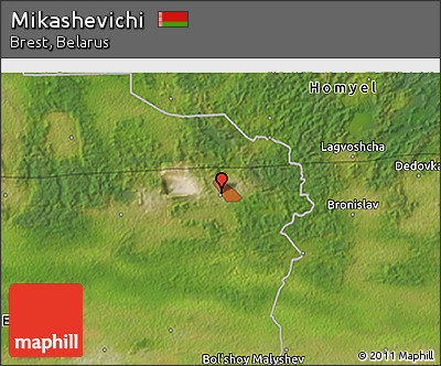 Satellite 3D Map of Mikashevichi
