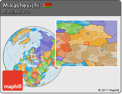 Political Location Map of Mikashevichi