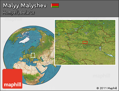 Satellite Location Map of Malyy Malyshev