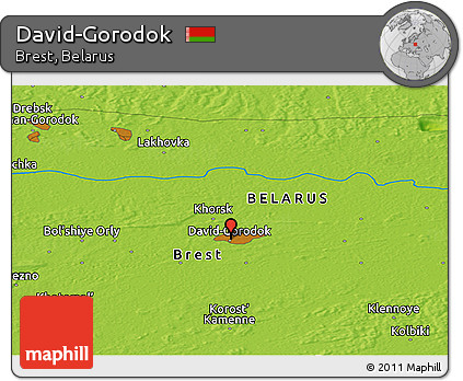 Physical Panoramic Map of David-Gorodok
