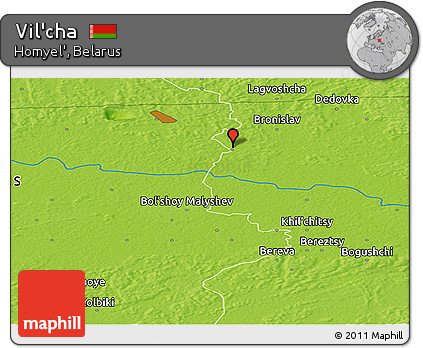 Physical Panoramic Map of Vil'cha