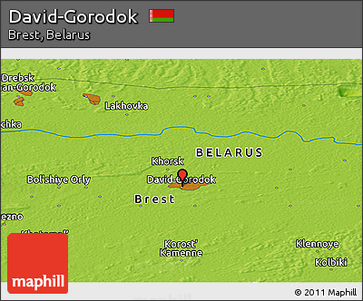 Physical Panoramic Map of David-Gorodok