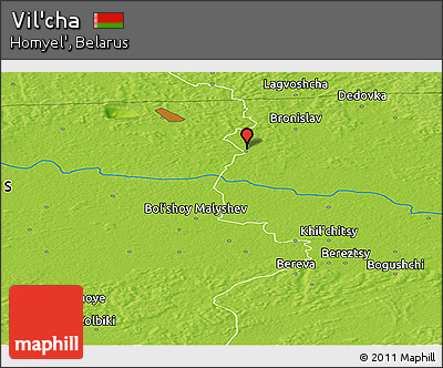 Physical Panoramic Map of Vil'cha