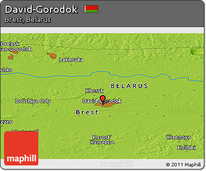 Physical Panoramic Map of David-Gorodok