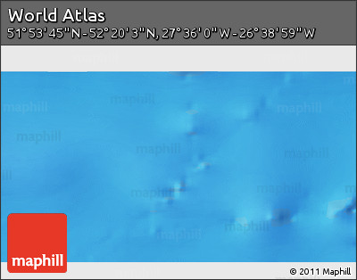 Physical 3D Map of the Area around 52° 6' 54" N, 27° 7' 30" W