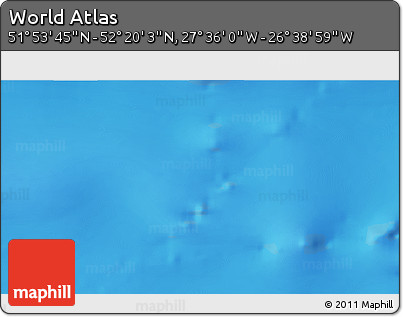 Physical 3D Map of the Area around 52° 6' 54" N, 27° 7' 30" W