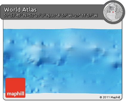 Physical 3D Map of the Area around 52° 6' 54" N, 29° 40' 29" W