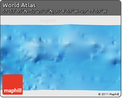Physical 3D Map of the Area around 52° 6' 54" N, 29° 40' 29" W