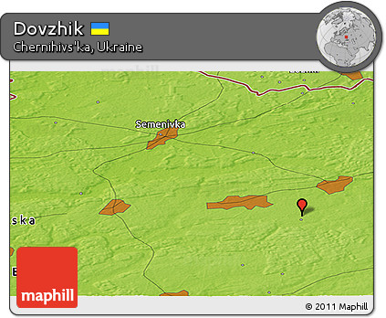 Physical Panoramic Map of Dovzhik