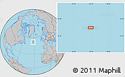 Gray Location Map of the area around 52° 6' 54" N, 32° 13' 30" W