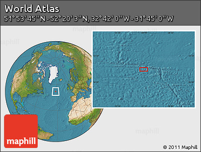 Satellite Location Map of the Area around 52° 6' 54" N, 32° 13' 30" W