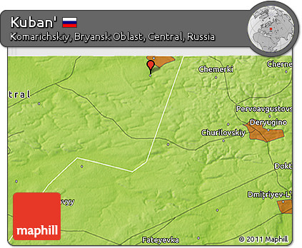 Physical 3D Map of Kuban'
