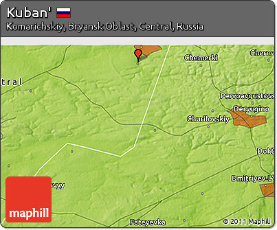 Physical 3D Map of Kuban'