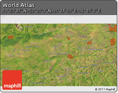 Satellite 3D Map of the Area around 52° 6' 54" N, 35° 46' 29" E
