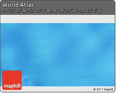 Physical 3D Map of the Area around 52° 6' 54" N, 38° 10' 29" W