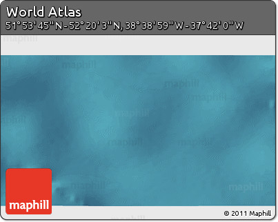 Satellite 3D Map of the Area around 52° 6' 54" N, 38° 10' 29" W