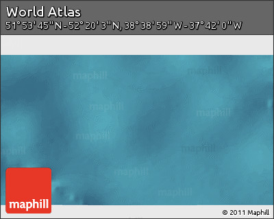 Satellite 3D Map of the Area around 52° 6' 54" N, 38° 10' 29" W