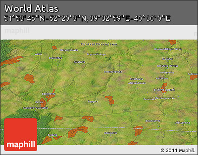 Satellite 3D Map of the Area around 52° 6' 54" N, 40° 1' 29" E