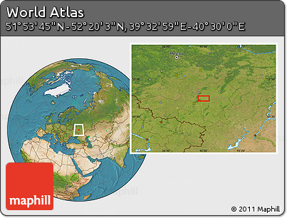 Satellite Location Map of the Area around 52° 6' 54" N, 40° 1' 29" E