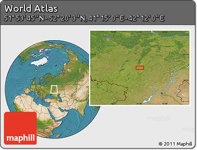 Satellite Location Map of the Area around 52° 6' 54" N, 41° 43' 30" E