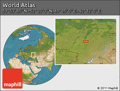 Satellite Location Map of the Area around 52° 6' 54" N, 41° 43' 30" E