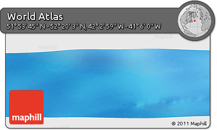 Physical Panoramic Map of the Area around 52° 6' 54" N, 41° 34' 30" W