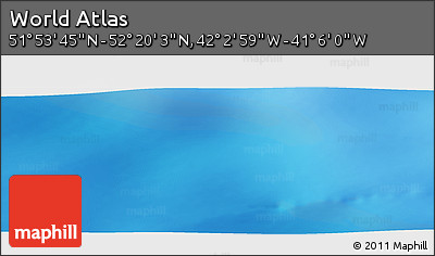 Physical Panoramic Map of the Area around 52° 6' 54" N, 41° 34' 30" W