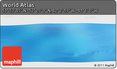 Physical Panoramic Map of the Area around 52° 6' 54" N, 41° 34' 30" W