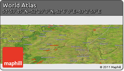Satellite Panoramic Map of the Area around 52° 6' 54" N, 42° 34' 30" E