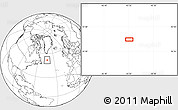 Blank Location Map of the area around 52° 6' 54" N, 43° 16' 29" W